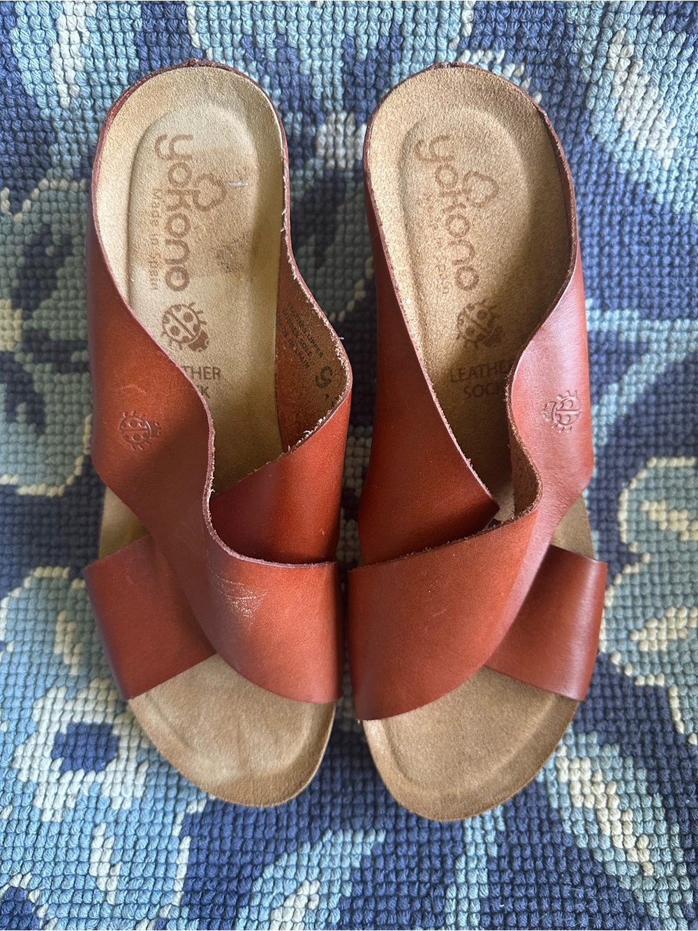 👡🤎 Yokono Leather Cork Footbed Slide Sandals Size EU 39 / US 8.5-9
